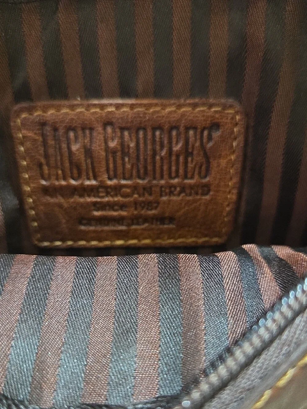 Jack Georges Classic Brown Leather Crossbody Bag for Men